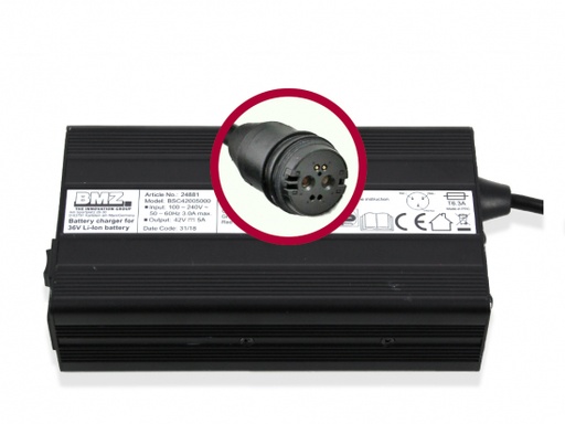[30021000DE] BMZ charger 42V 5A, Rosenberger, 24881-1